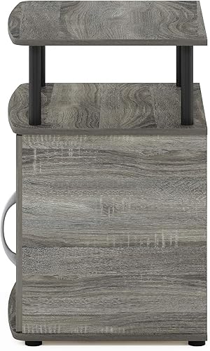 Miniatura 34 de Furinno JAYA - Mesita de noche para sofá lateral con puerta, paquete de 1, nogal Columbia/negro Columbia Nogal/Negro,Ámbar Pino/Negro,Negro -,Roble