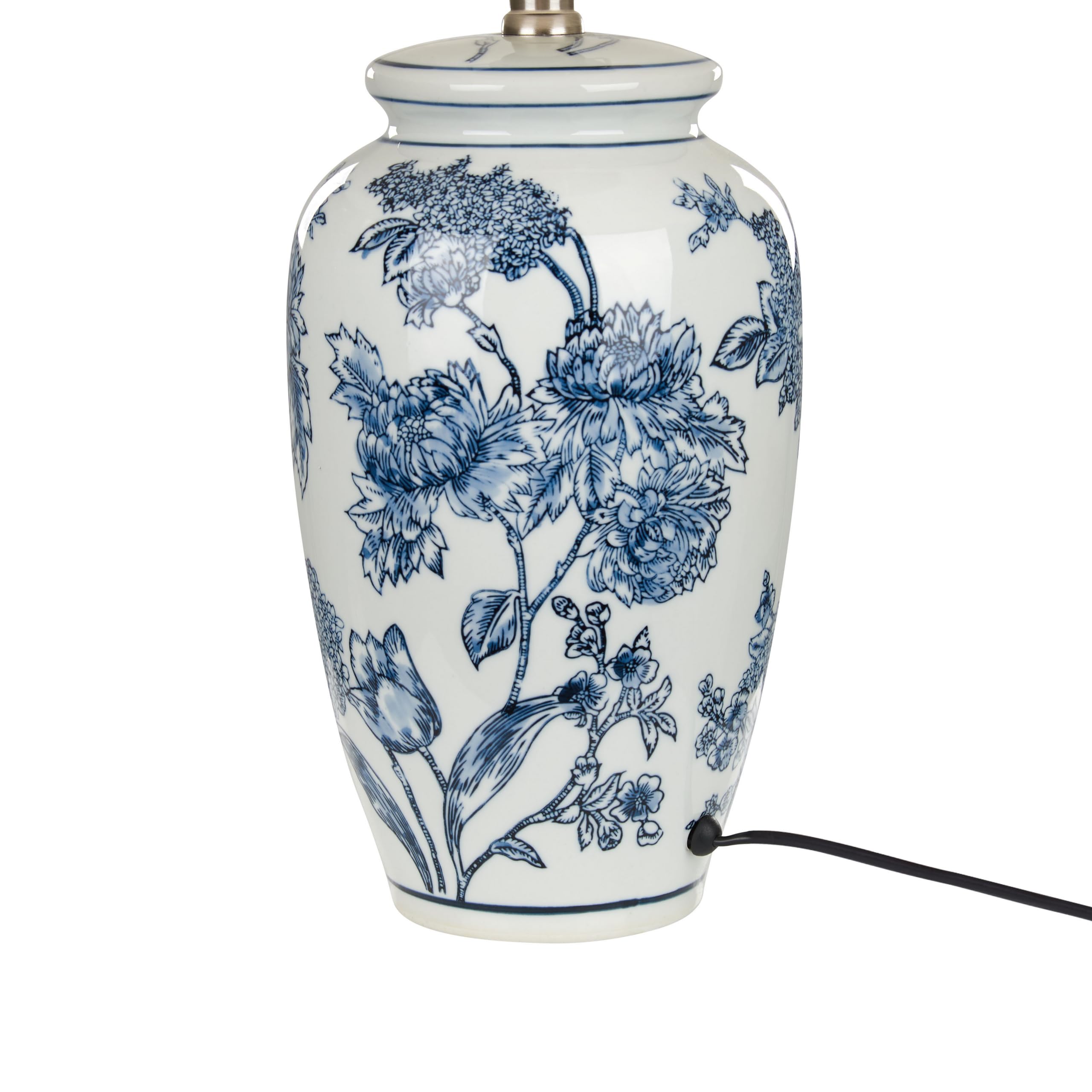 Lampe De Table En Porcelaine Chinoise Blanche Art Botanique D