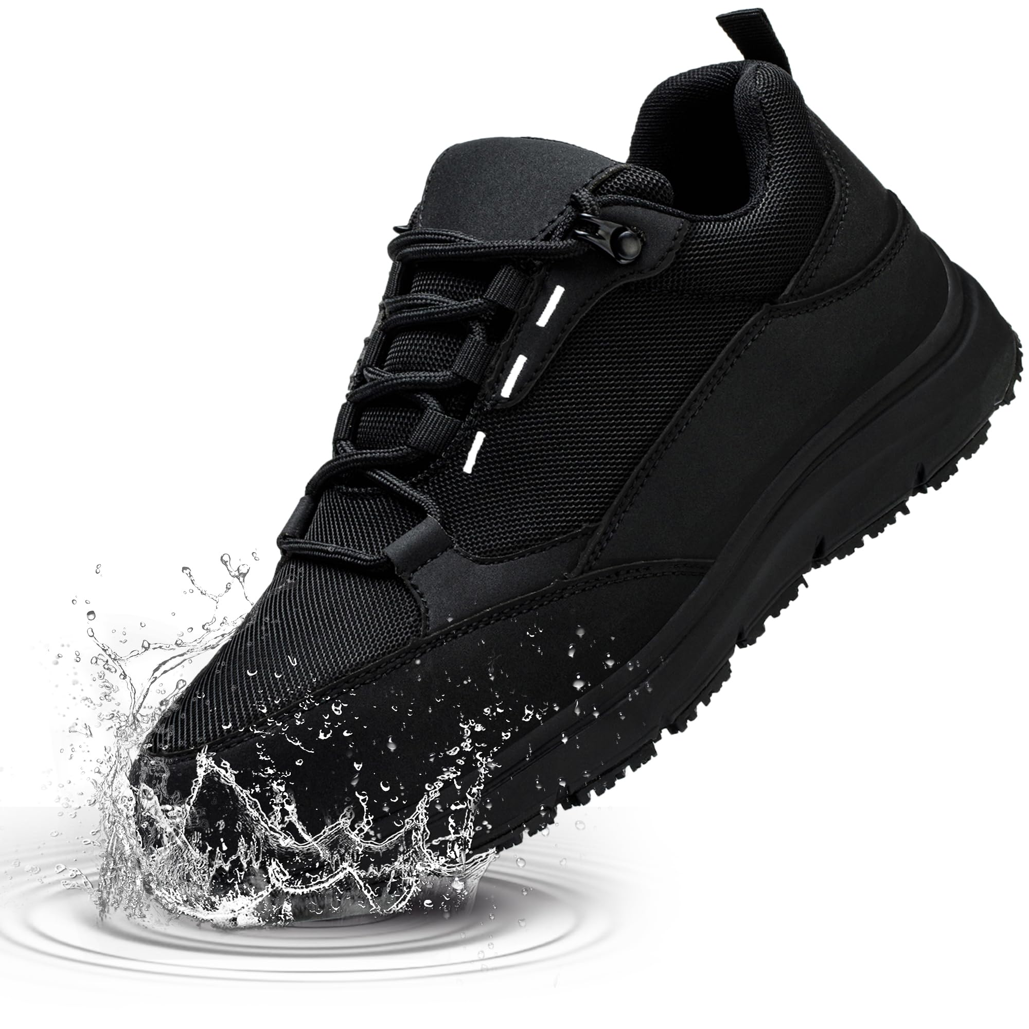 ulogu Steel Toe Shoes for Men Women,Waterproof Non Slip Lightweight Indestructible Work Sneakers,Construction Safety Roofing Zapatos Trabajo Black