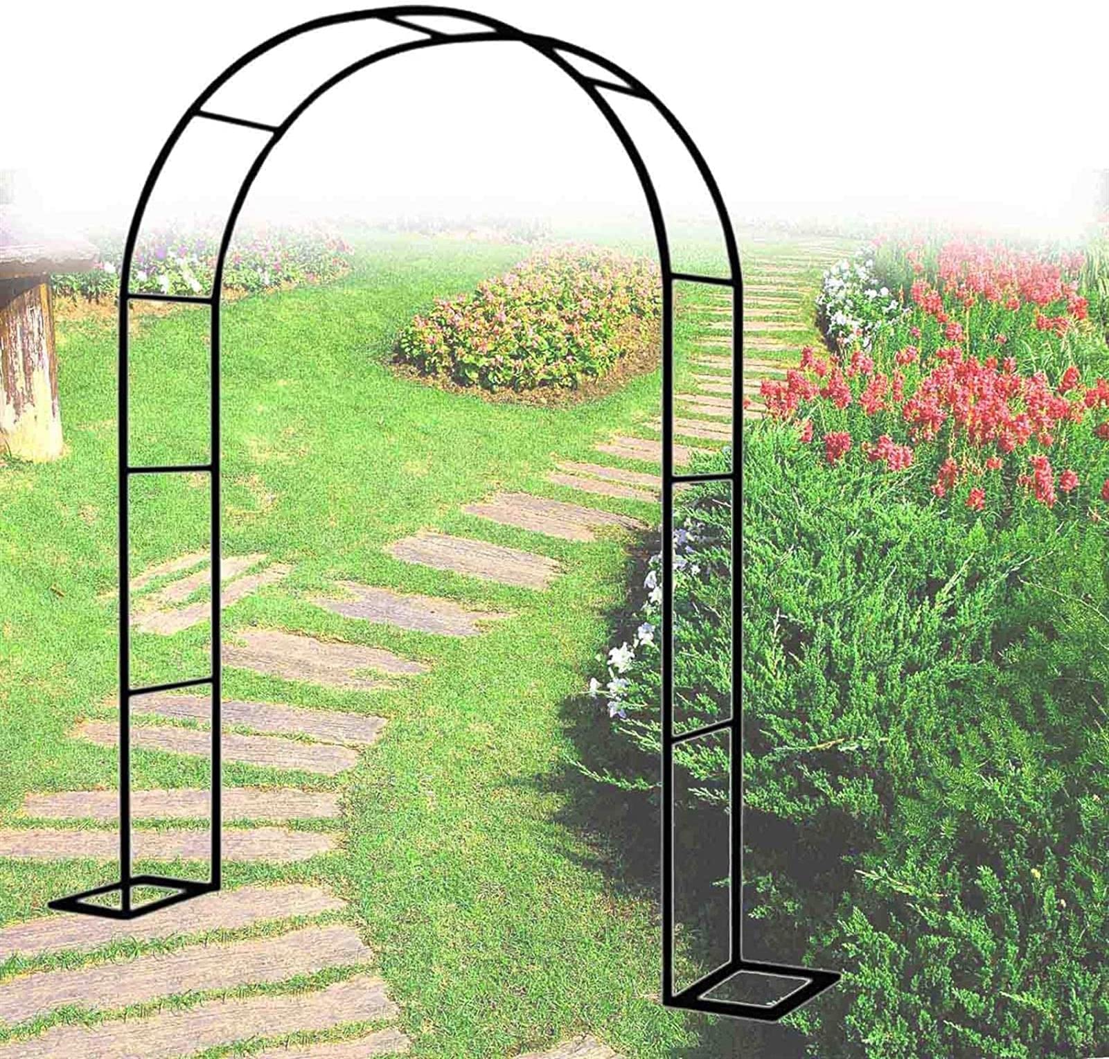 Arco in Metallo per Il Giardino All'aperto, Larghezza 120~350cm Heavy Duty Arco di Giardino Decorazione di Nozze, Arco Pergolati Tubolare Durevole, Arco per Rose Rampicanti,120x220x40CM