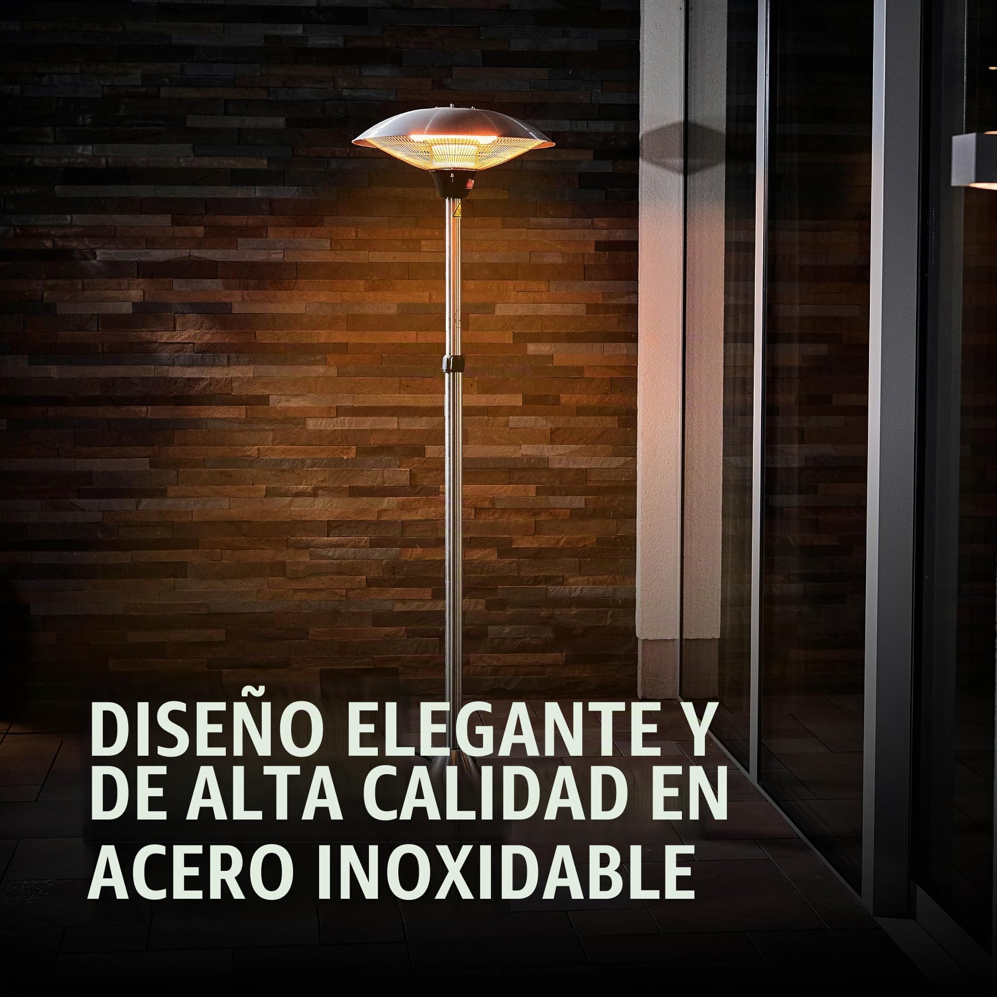Enders Barcelona Estufa electrica pequeña con infrarrojos de pared - Lampara infrarrojos eléctrica y negra para exterior e interior para terrazas y jardín de invierno como lámpara de pie #4906