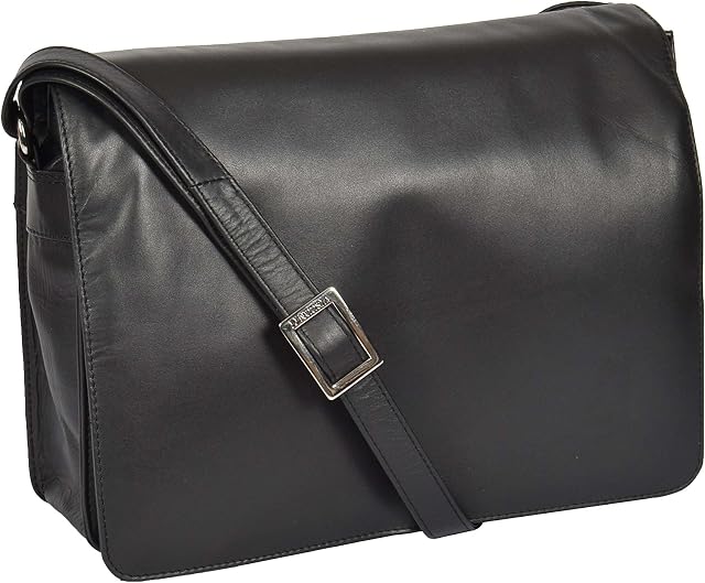 A1 FASHION GOODS Ladies Real Leather Flap Over Shoulder Bag Classic Casual Cross Body Messenger Bag - Jill