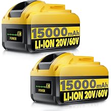 2-Pack 20V/60V 15.0Ah Battery Compatible with DEWALT
