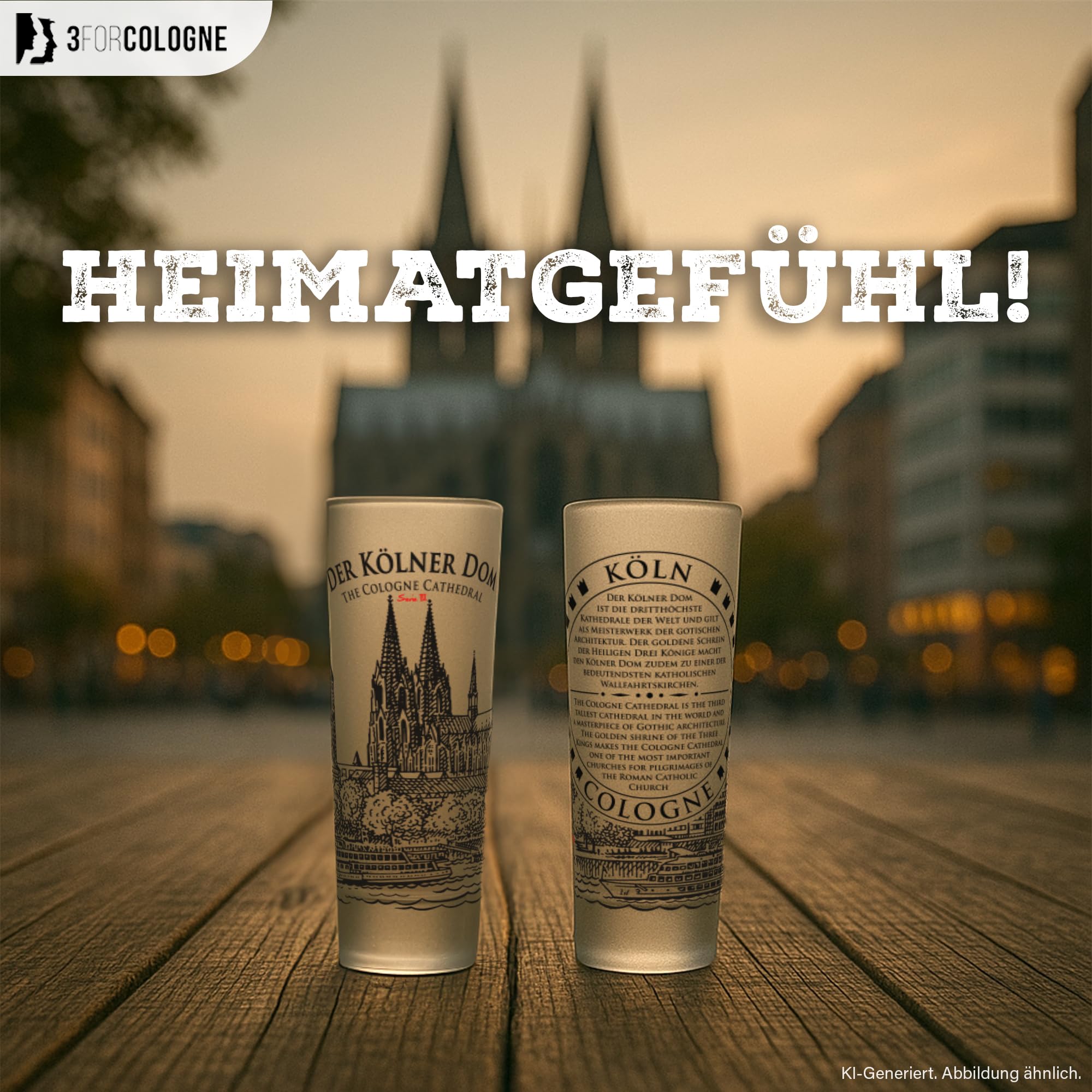 3forCologne Lot De 6 Verres à Liqueur 6,5 Cl – Cathédrale De Cologne | Pinnin, Verres à Shot, Tequila, Vodka, Fruittiers, Grappa Dans Une Belle Boîte Cadeau Avec Portepunaises Intégré | Fabriqué