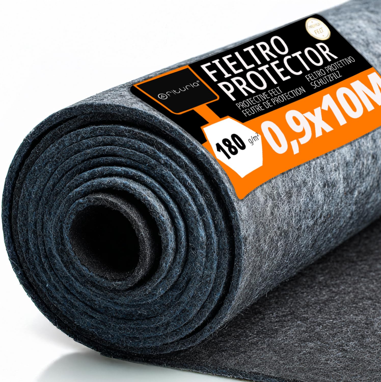 OFITURIA Feutre de Protection pour Sol 90 cm x 10 m, 180 g/m², Lot de 1 pièce, idéal pour protéger Les sols Lors de travaux, Peinture et déménagement (90cmx10m, 1 pièce)