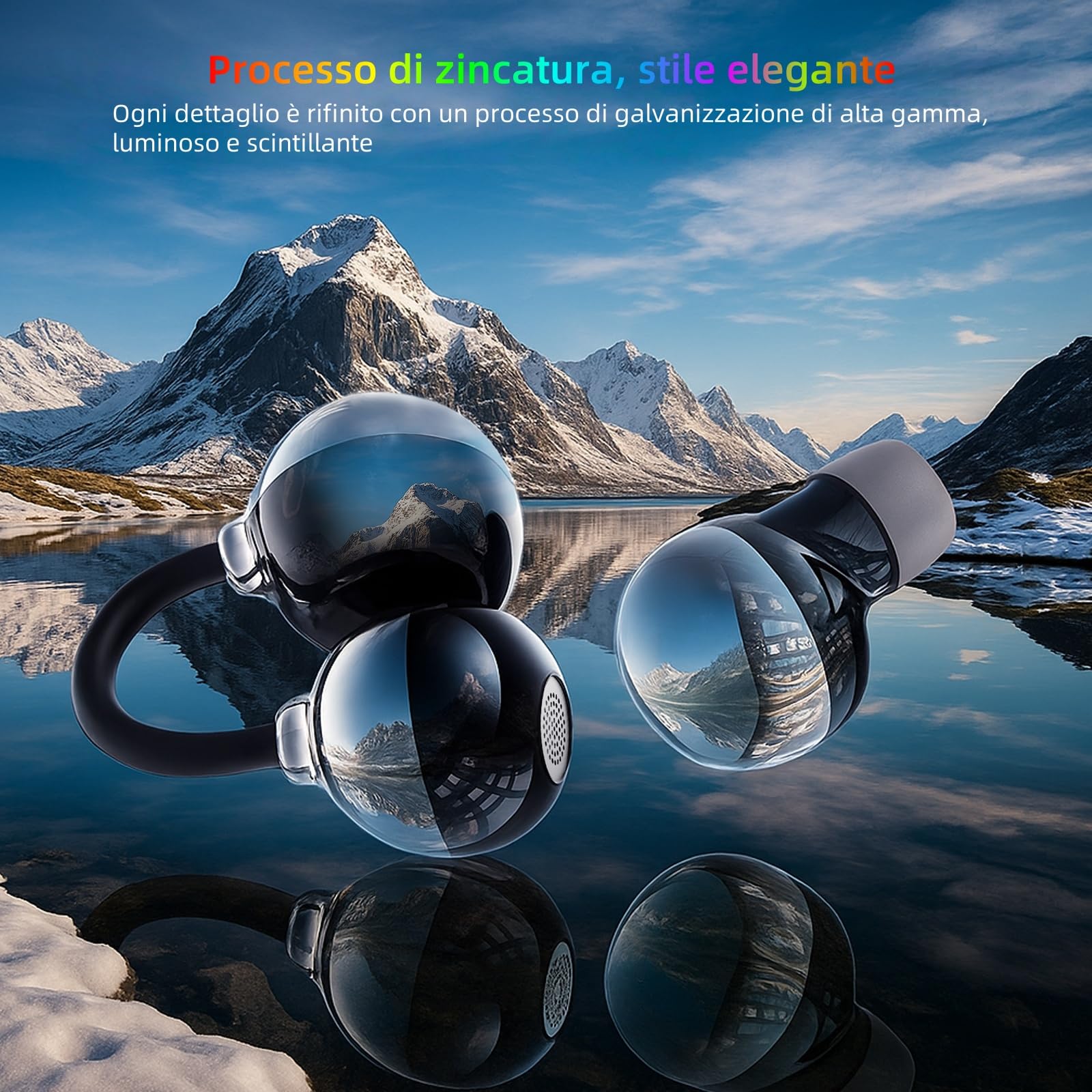 LESUN Open Ear Cuffie 5.4, Cuffie per Dormire con HiFi e Bassi Profondi, Auricolari Bluetooth Ultra Compatti da 32 Ore con Doppia Modalità Intelligente (Giorno + Notte), Cancellazione del Rumore, IP5