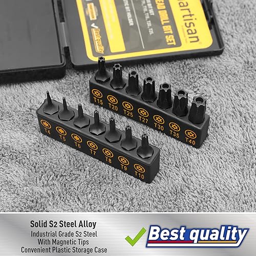 Miniatura 6 de Amartisan - Juego de brocas Torx de seguridad de 15 piezas, juego de puntas de estrella resistentes a manipulaciones, acero S2, 1 pulgada de largo