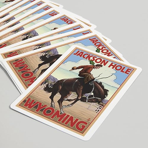 Miniatura 5 de Lantern Press Jackson Hole, Wyoming, Bucking Bronco (52 cartas de juego, baraja de cartas de tamaño póquer con comodines)