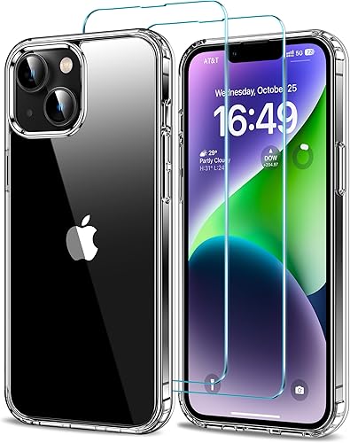 Miniatura 15 de HOOMIL Funda para iPhone 12/iPhone 12 Pro con 2 protectores de pantalla de vidrio templado, sin amarillamiento, protección contra caídas, arañazos,