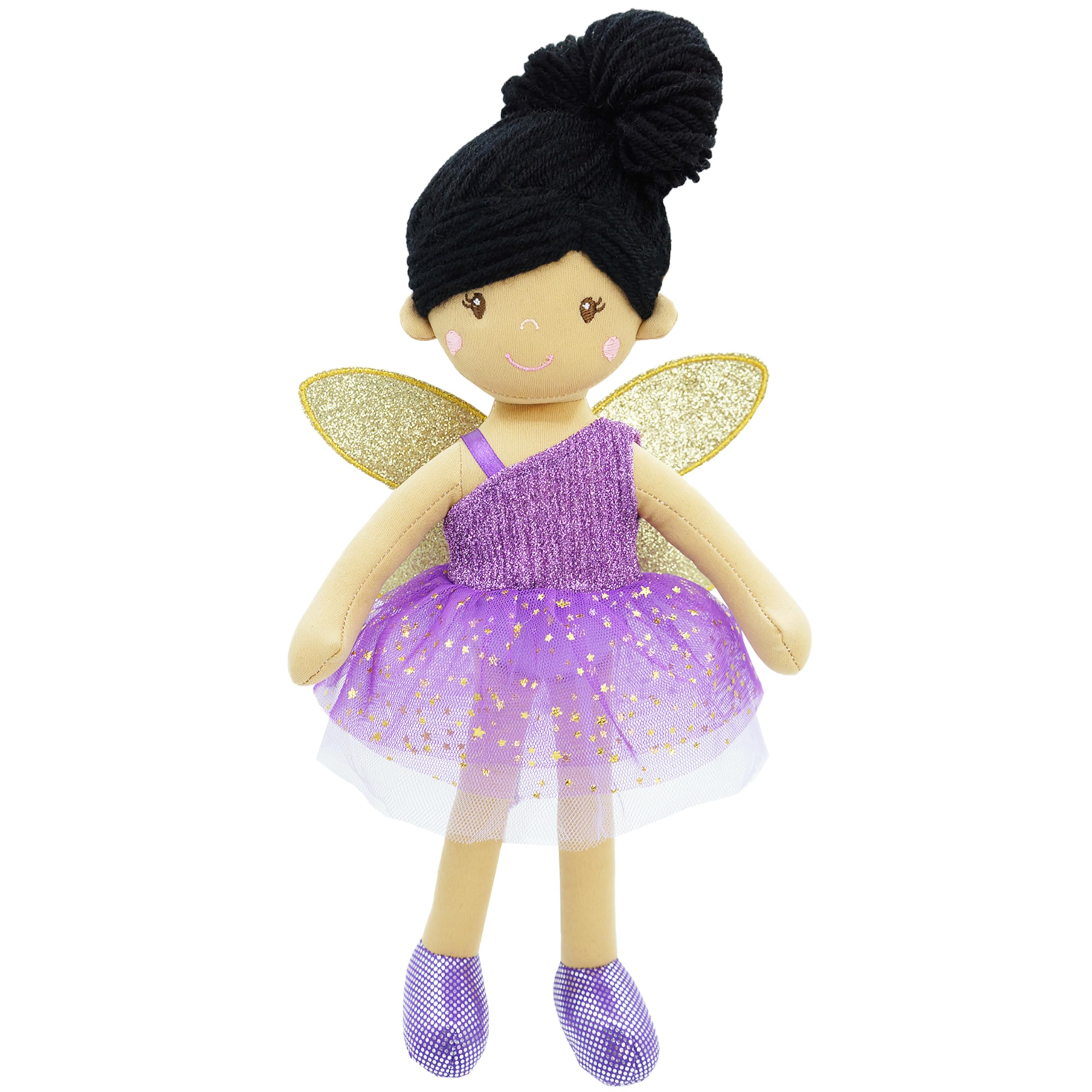 Lullaberry 30cm Enchanted Fairy Doll Violet - Plush Stuffed Soft Doll Girl Gift - Purple Outfit and Gold Wings