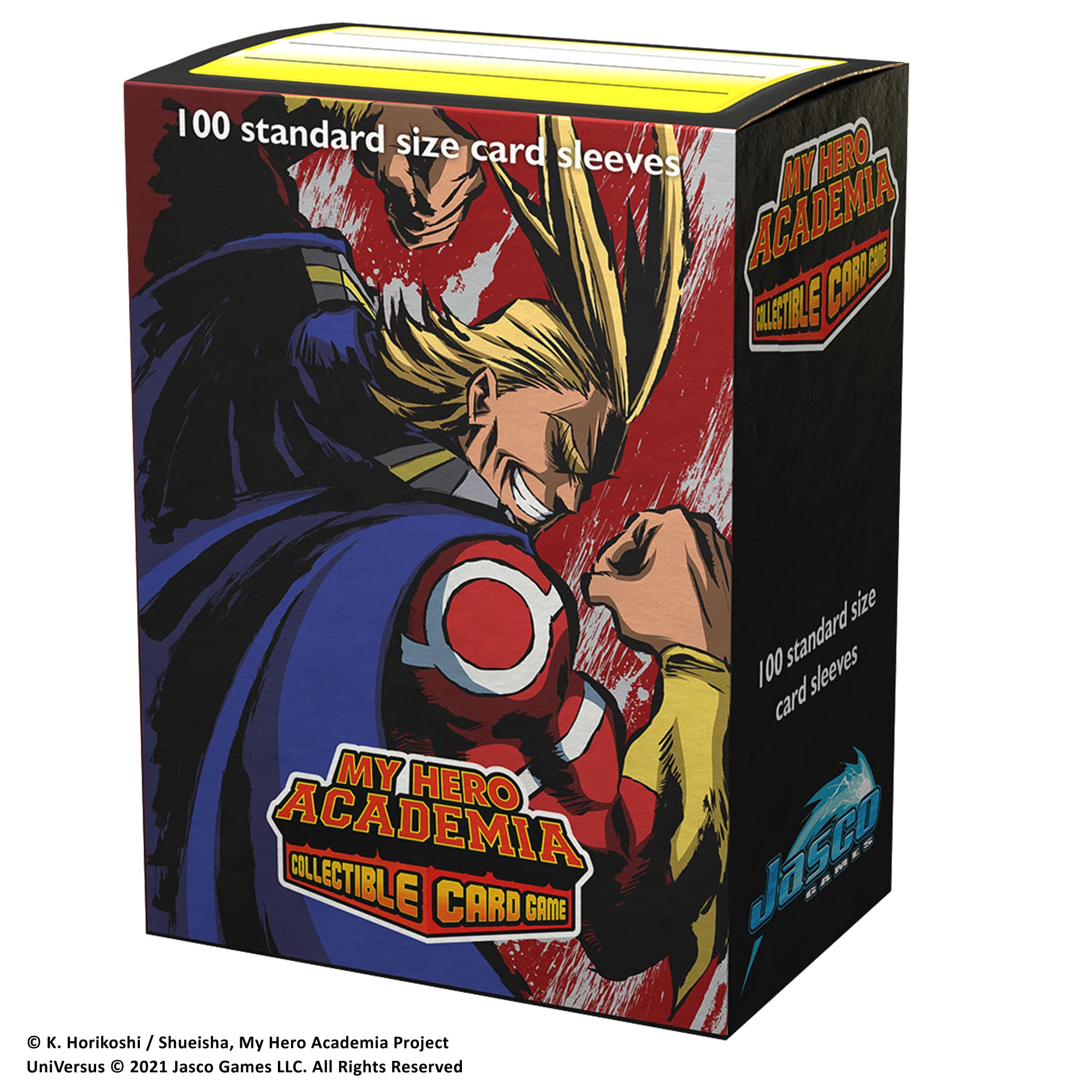 Amazon.com: Jasco My Hero Academia Collectible Card Game All Might Flex Card  Sleeves | 100 Dragon Shield Art Sleeves | Card Game Holder | PVC and  Acid-Free | Designed for Use with