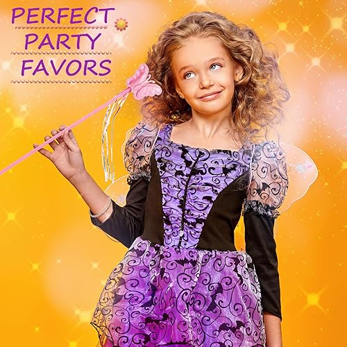 Miniatura 6 de 18 piezas de mariposa de hadas princesa varita mágica para niñas varitas coloridas mariposas hadas varita en 6 colores vibrantes palillo de hadas