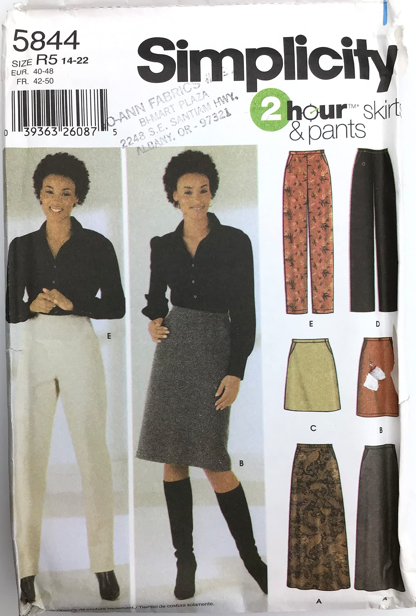 Patron Simplicity 5844 de jupe et pantalon droit pour varier les styles
