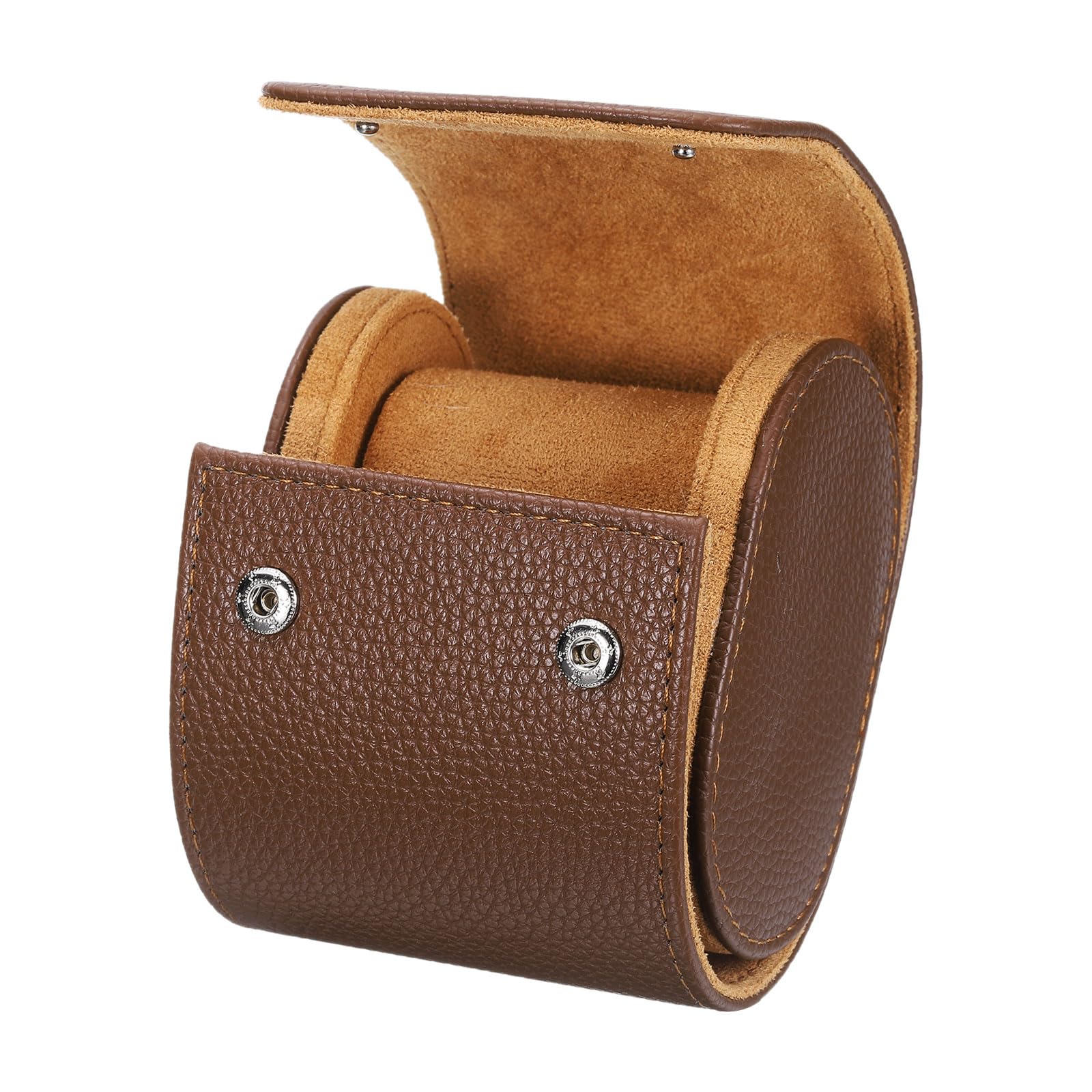 Étui de Voyage sourcing Map pour Montres, Format 1 Compartiment, en Cuir texturé Marron, avec Coussin Amovible pour Ranger Vos Montres en Voyage ou à la Maison.