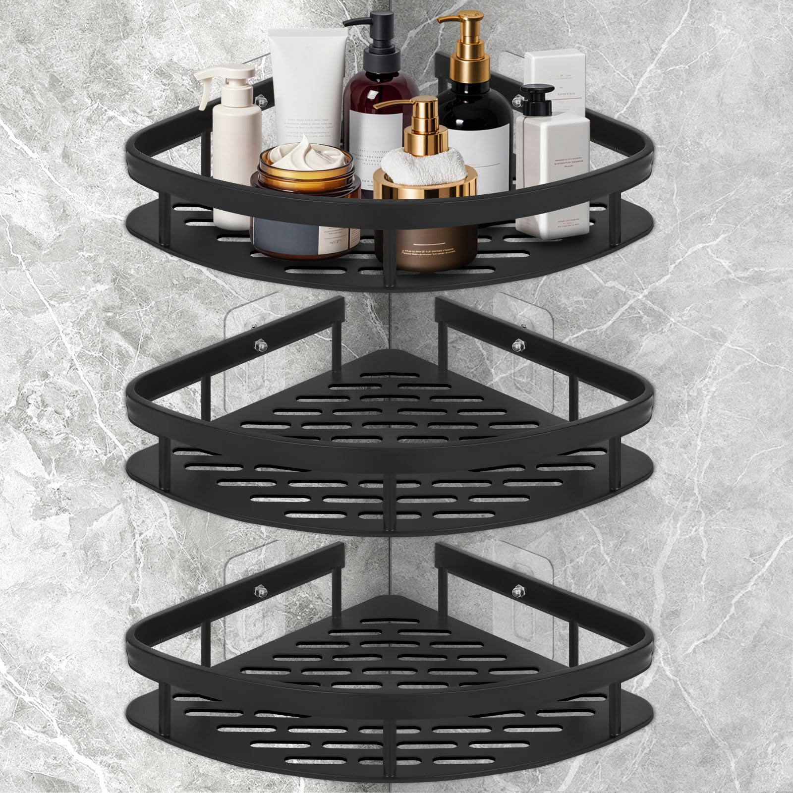 Rangement de douche sans perçage pour organiser le carrelage de la salle de bain
