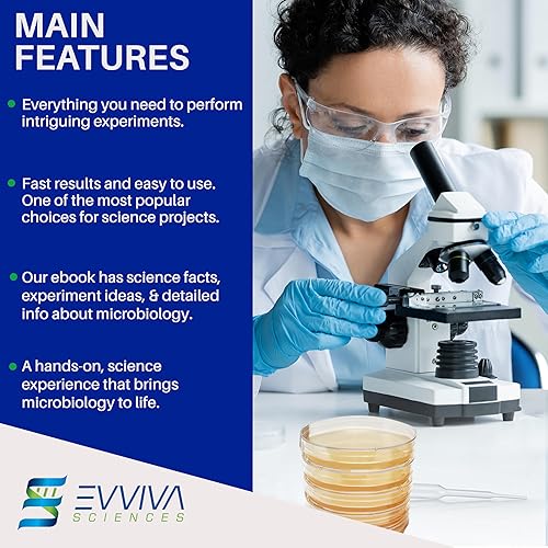 Miniatura 5 de Evviva Sciences - Kit de proyecto científico de placas de agar nutriente de Petri, placas de agar previamente vertidas para experimentos