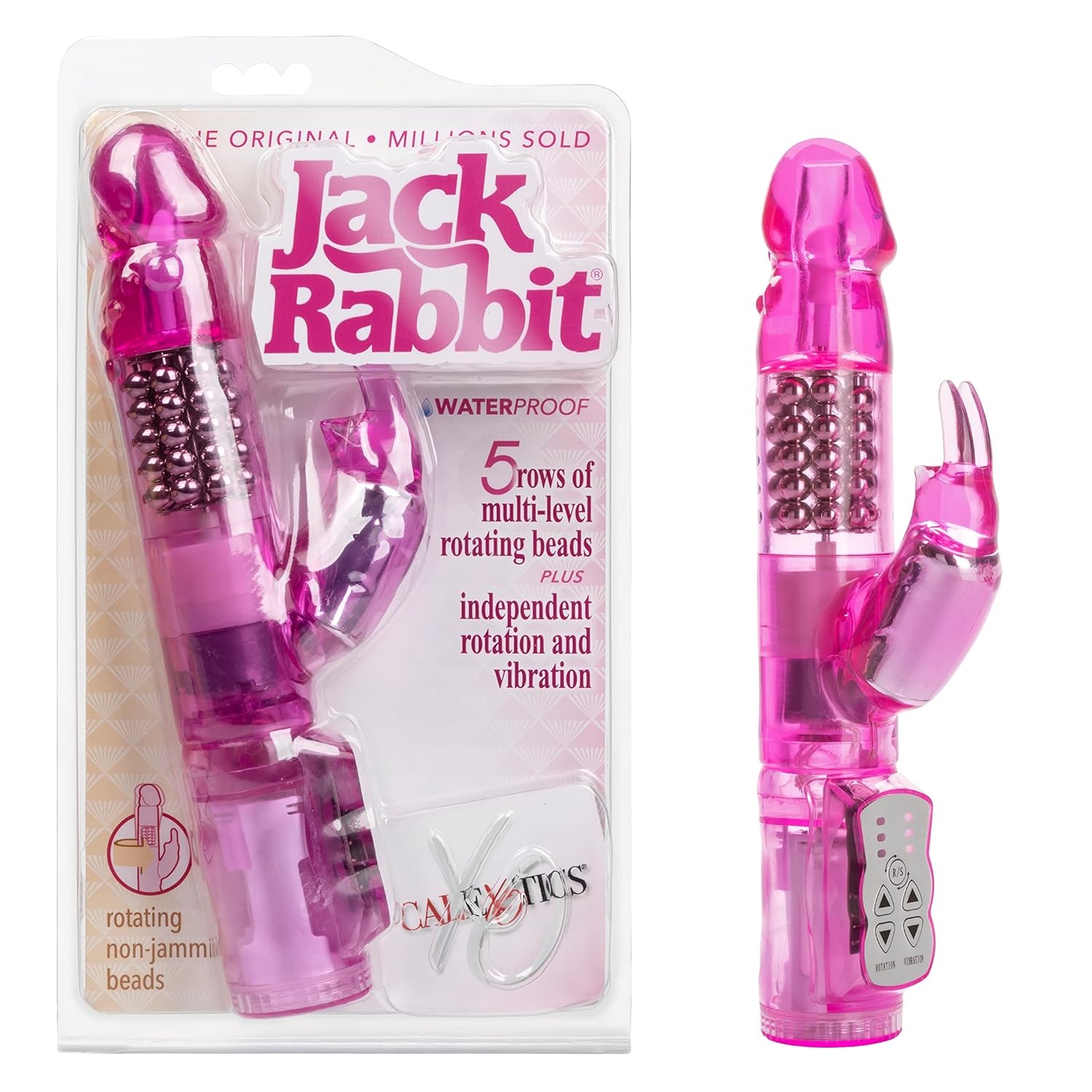 CalExotics Waterproof Jack Rabbit Rabbit Vibrator With Rotating Shaft Vibe Sex Toys for Couples Adult Clitoral G Spot