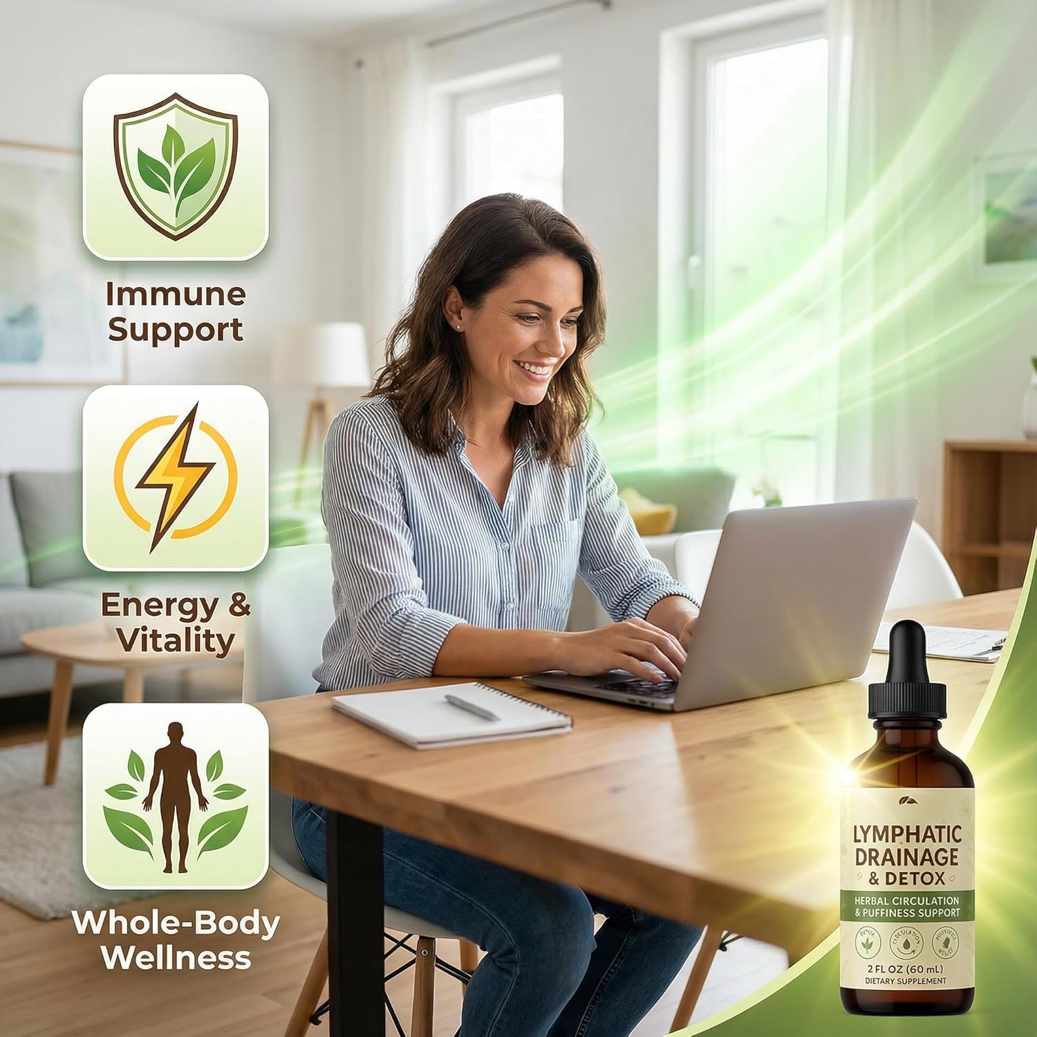 Lymphatic Drainage ๐๐ซ๐จ๐ฉ๐ฌ | ๐๐๐ซ๐๐๐ฅ Fluid Balance Formula | Helps Reduce Puffiness & ๐๐ฎ๐ฉ๐ฉ๐จ๐ซ๐ญ๐ฌ Healthy Skin Appearance | 2 fl oz - Image 6