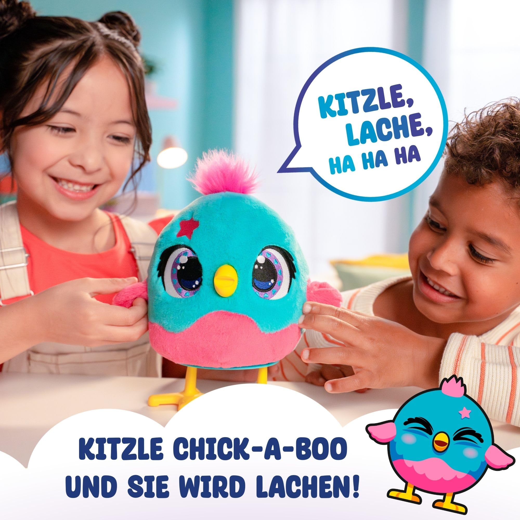 Chick-a-Boo – Elektronisches interaktives Plüschtier, 50+ Geräusche und Reaktionen – für Mädchen und Jungs - ab 3 Jahren