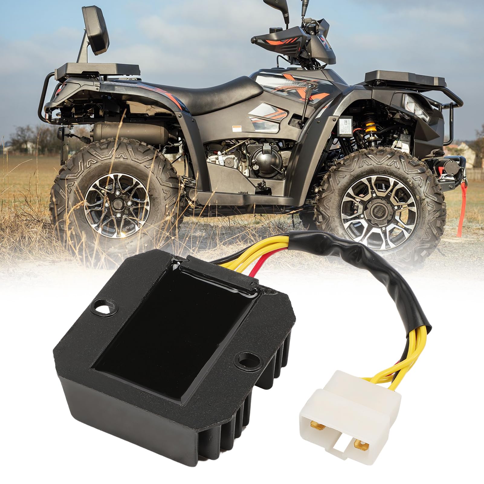Regolatore di Tensione Raddrizzatore per Linhai 260Cc 300Cc ATV Scooter Dirt Bike Go Kart Tensione DC Regolatore Rettificatore (1 spine & connessione 5 fili)