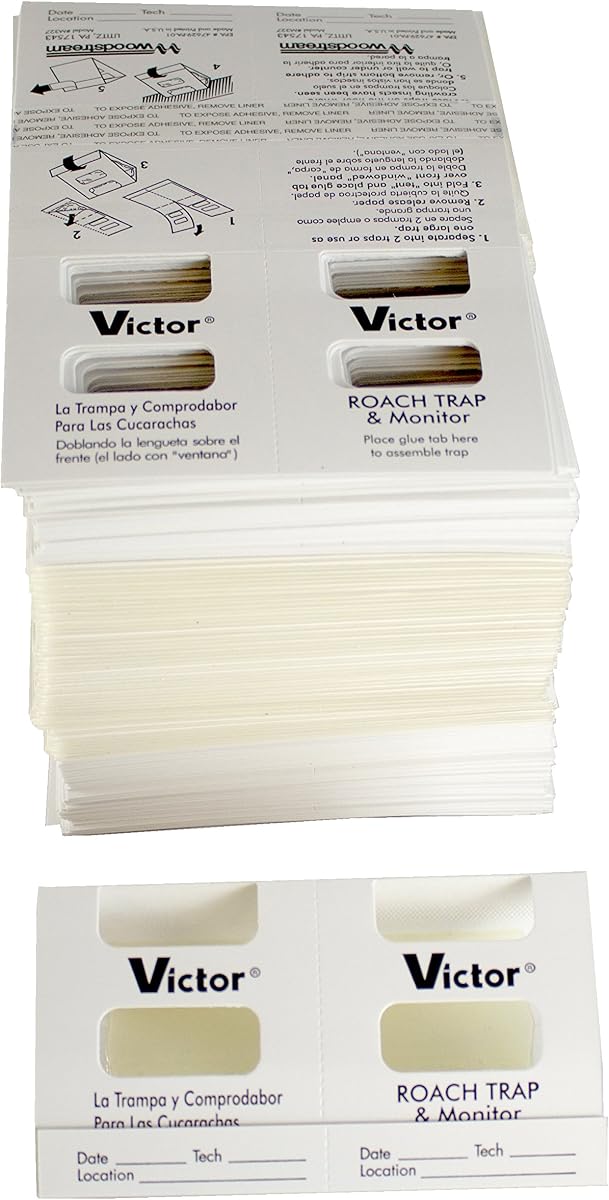 Trampa de pegamento para monitor de cucarachas - 150 trampas - Atrae y mata cucarachas - M327 - Incluye 150