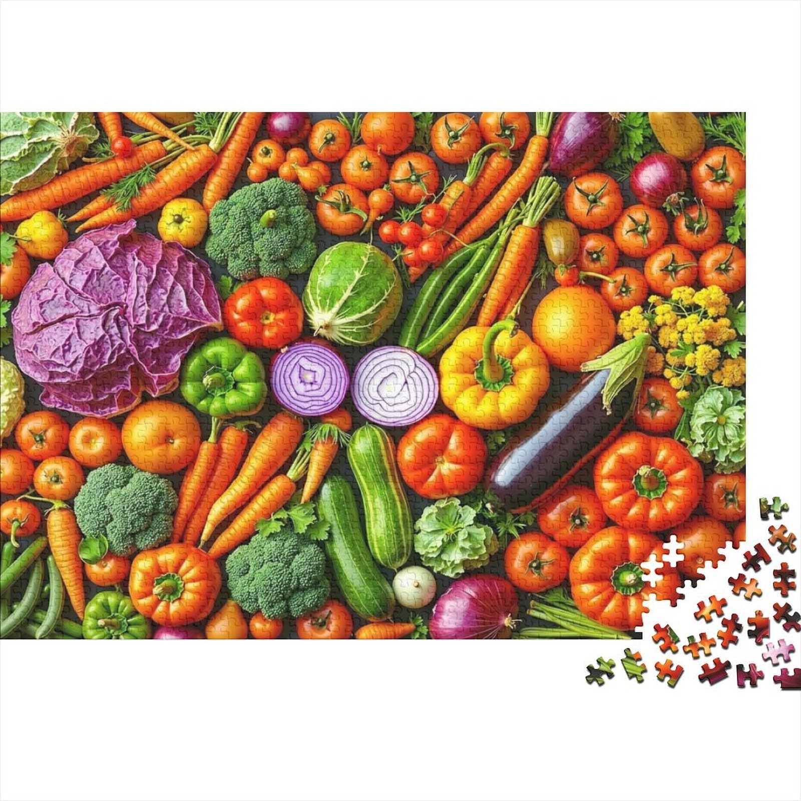 Fresh Vegetables 1000 Piece Jigsaw Puzzle Paper for Adults Colorful Healthy Life Puzzle Game for Family Focus Home Decor 52x38cm/1000pcs