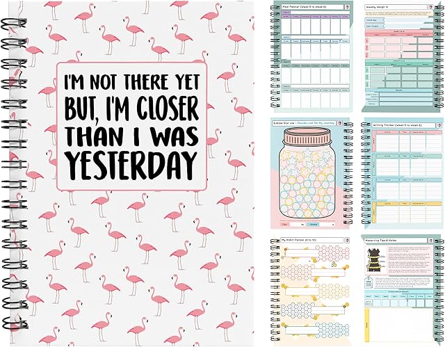 Slimming World Compatible Food Diet Diary Log Journal Weight Loss Wellness 7 Week Duration with Stickers 2022 (I'm Not There Yet. Flamingos)