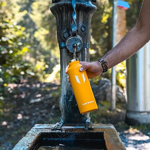 Miniatura 40 de Super Sparrow Botella de Agua Aislada - 17 Oz / 25 Oz / 34 Oz - Frasco FlipFlow de Boca Estándar - Libre de BPA, Botella a Prueba de Fugas - azul