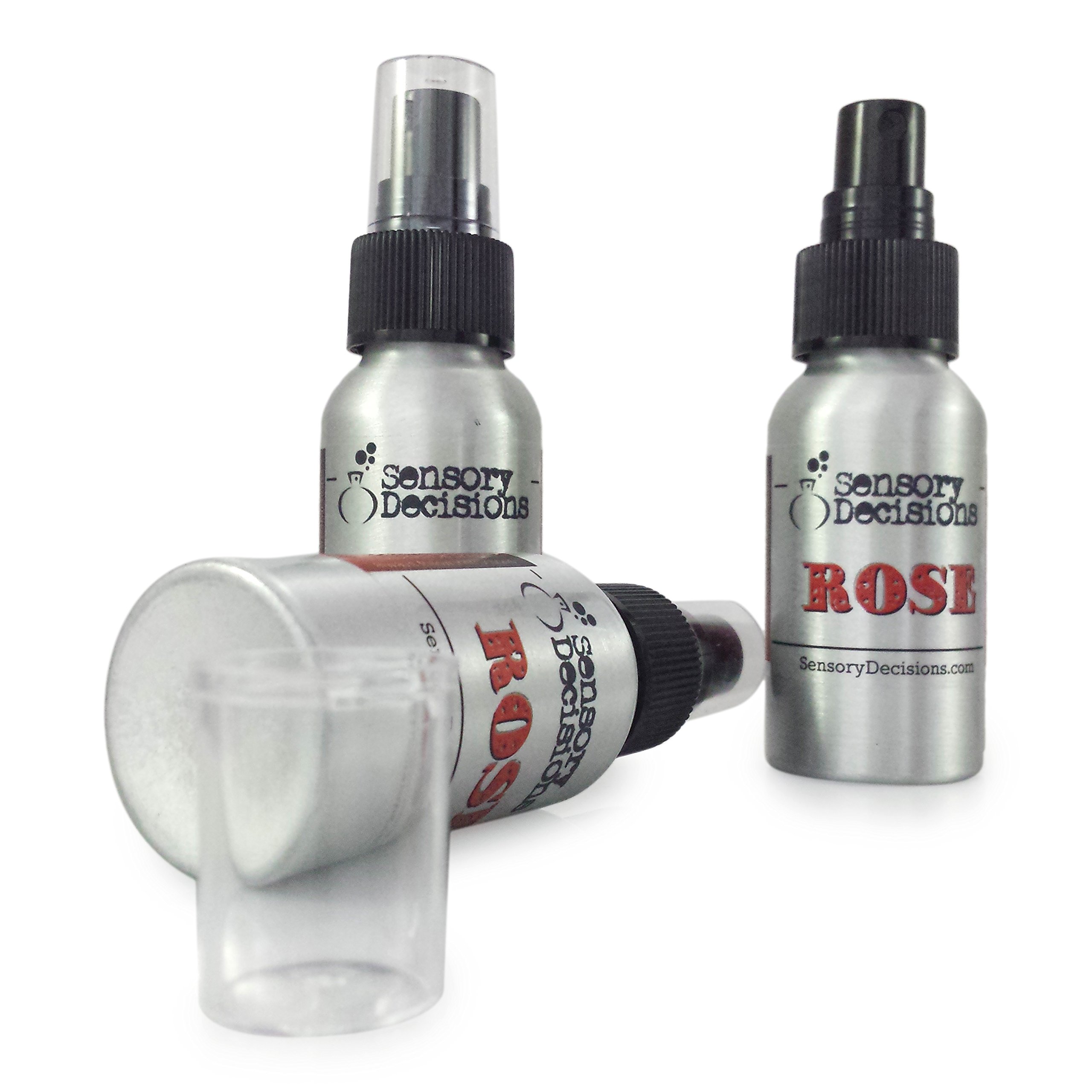 Rose fragancia habitación Spray – aroma a rosas para el hogar, por decisiones sensorial, metal, Plateado, 3 bottles