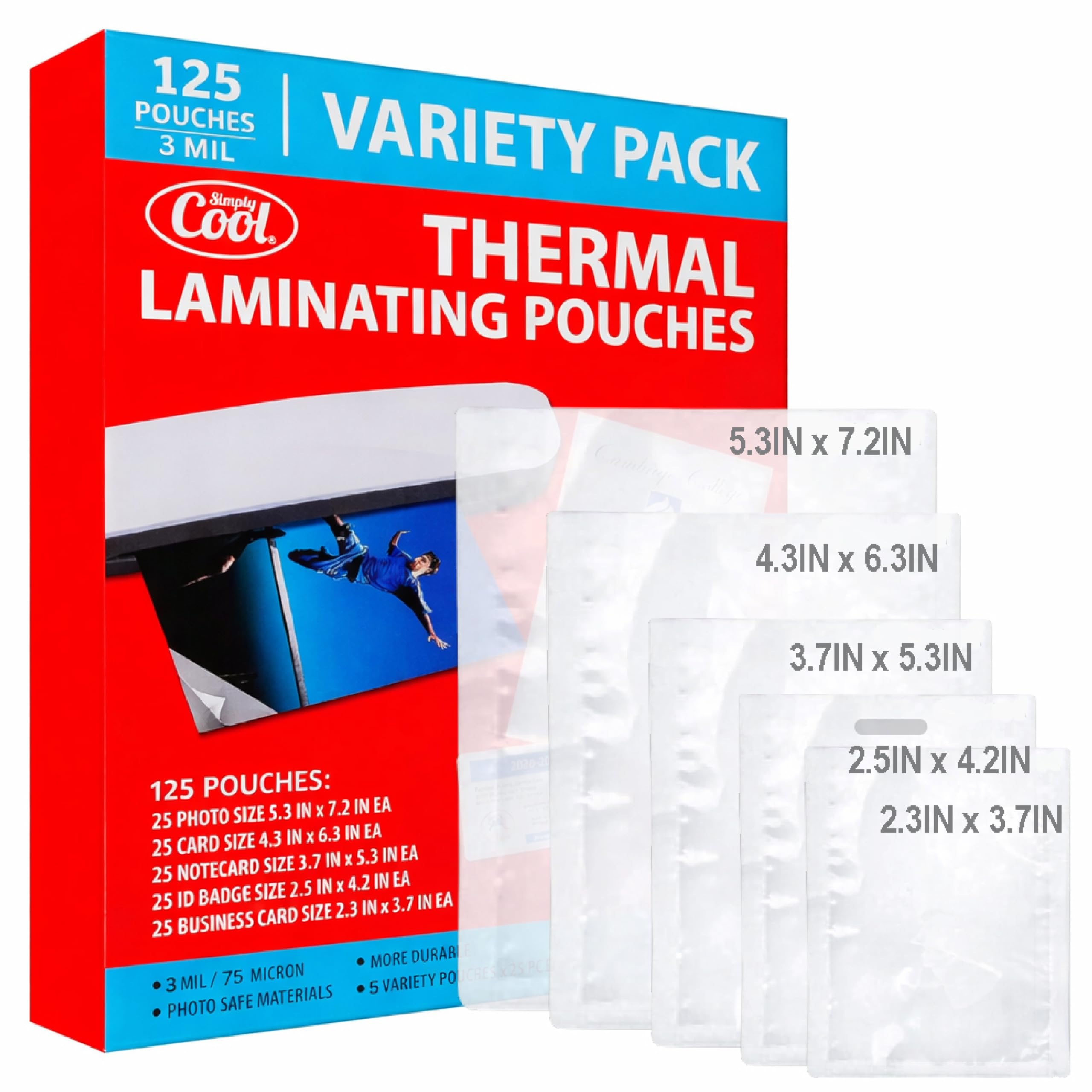 Laminating Pouches - 125 Pack 3 Mil Thermal Sheets -1
