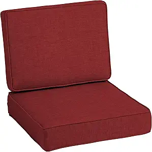 Arden Selections ProFoam Essentials Outdoor Deep Seating Cushion Set 24 x 24, Ruby Red Leala