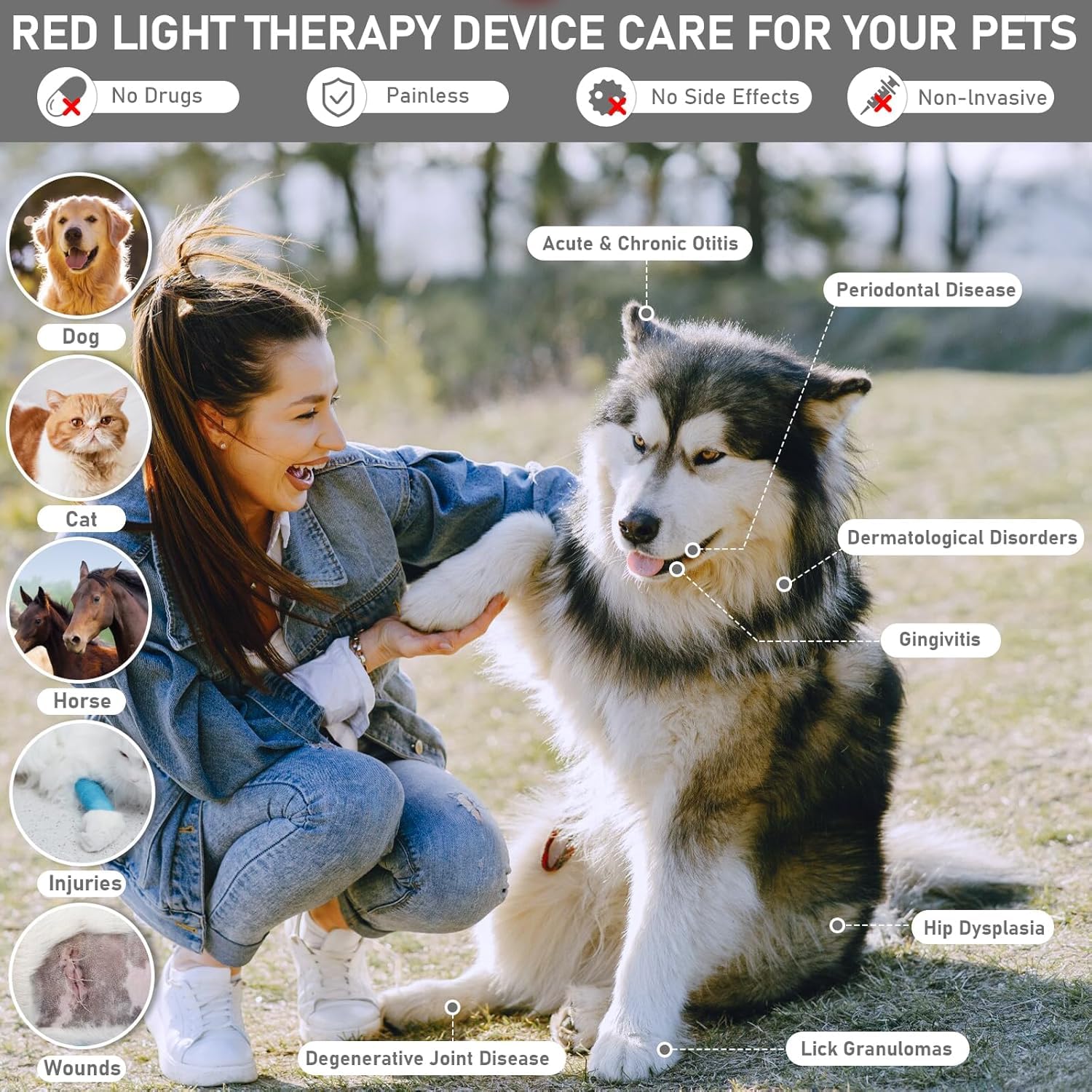 Dispositivo Terapia Della Luce Rossa-Terapia Laser fredda Luce infrarossa Vicina Sollievo Dolore Muscolare Articolare,Terapia Infrarossi Portatile Corpo,Spalla,Schiena,Cane,Gatto (bianco)