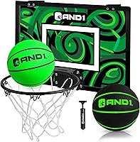 Vista 13 de Mini aro de baloncesto para puerta AND1: tablero antirroturas de 18x12, 2 mini balones de baloncesto y bomba manual incluida - Accesorio