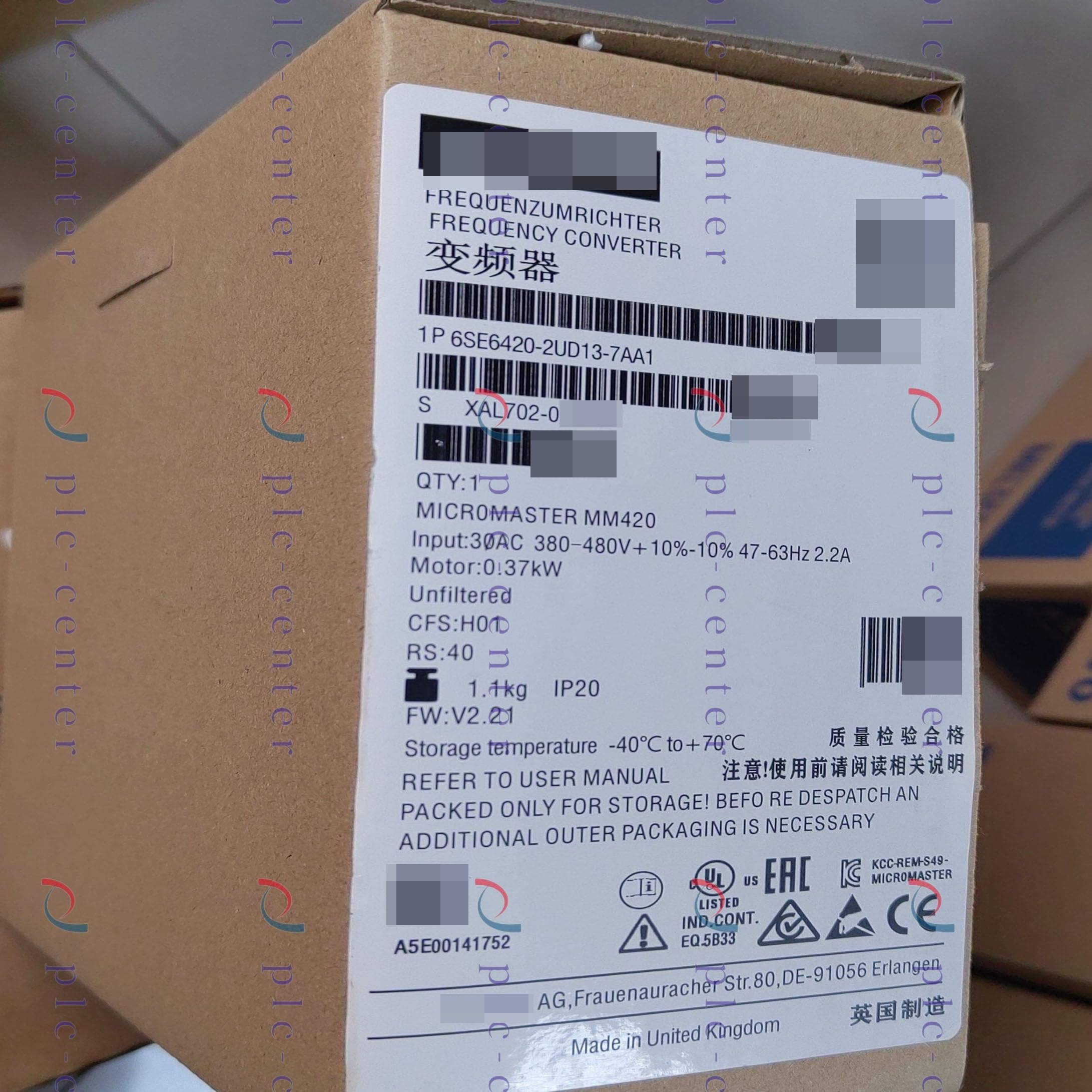 New 6SE6420-2UD13-7AA1 One-Year Warranty for Ship