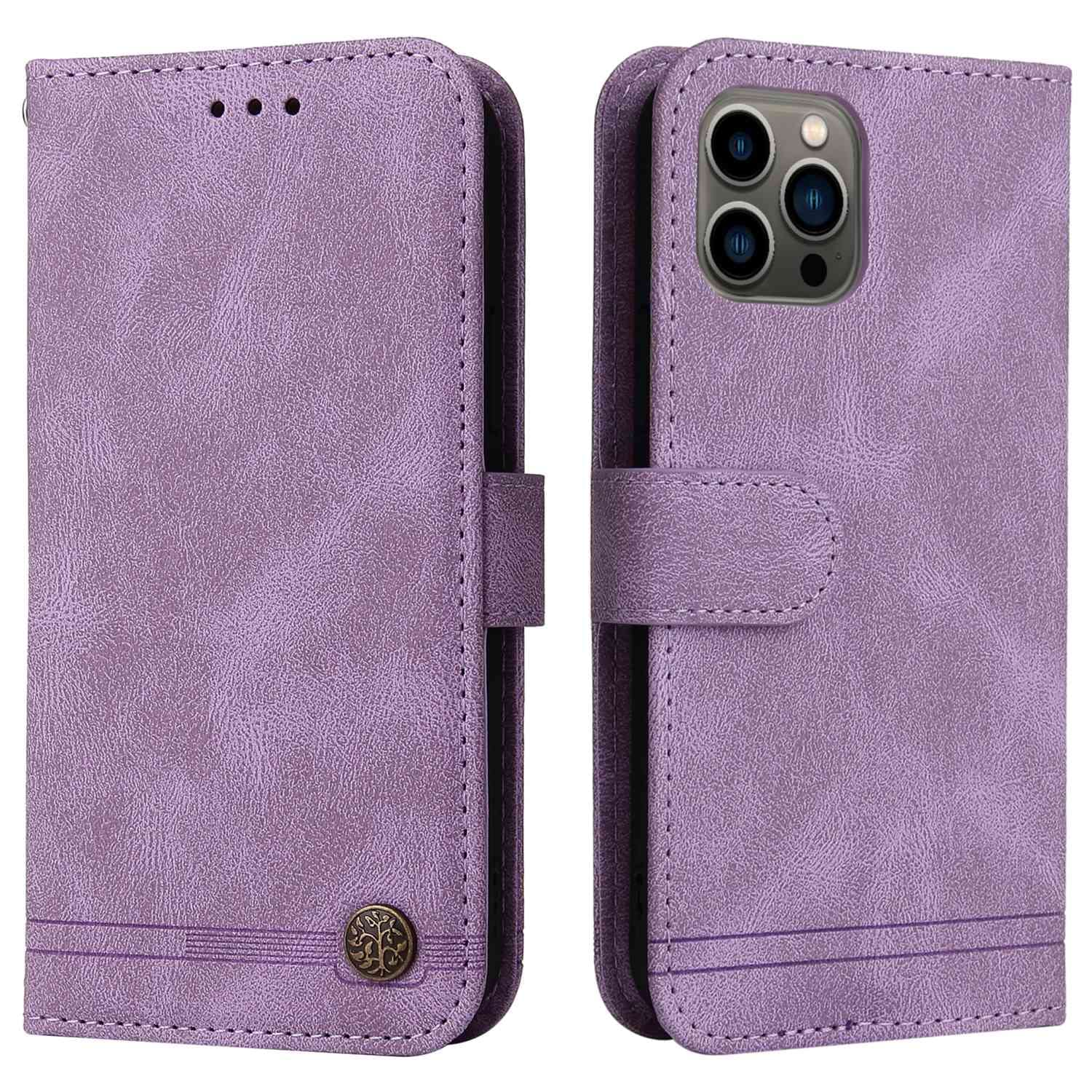 Generic Case for iPhone 12/12 Pro,Shockproof Card Slot Holder Function PU Leather Flip Wallet Phone Case for iPhone 12/12 Pro 6.1" -Purple