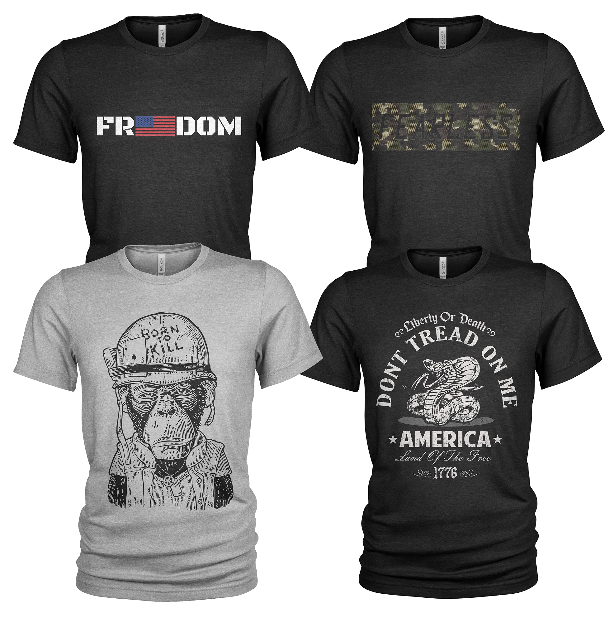 Quarter Mile Clothing USA Military Army 4 Pack Men's T-Shirt