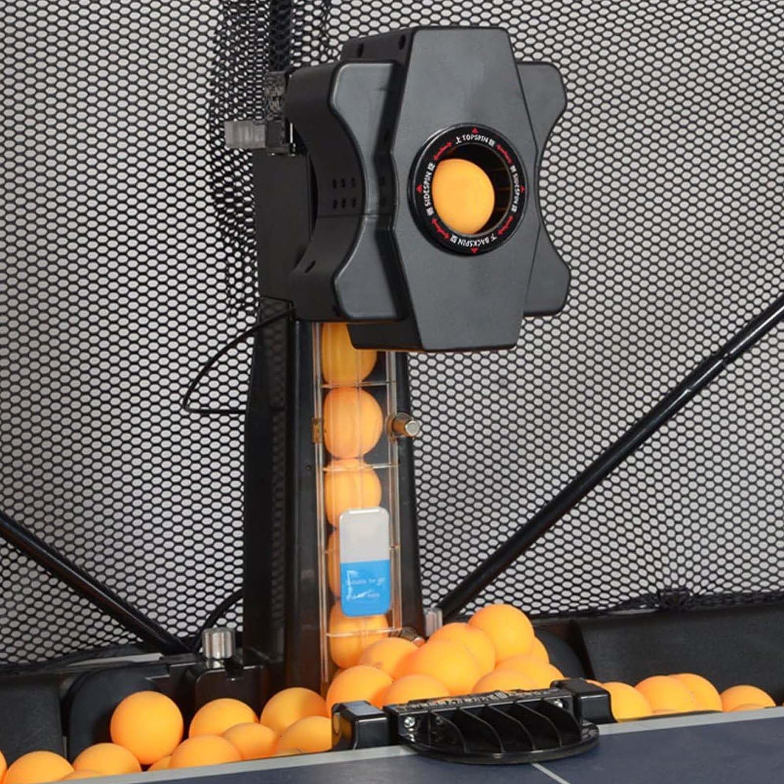 Robot da Ping Pong Automatico, 9 Palline con Spin Diverso, Set di Lancio di Palline da Ping Pong Regolabile da 4-40 M/S, con Rete di Raccolta Palline + Ruota di Servizio di Ricambio