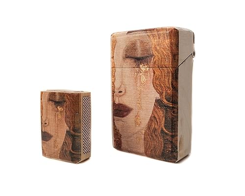 Nuf-Nuf - Estuche para cigarrillos hecho a mano para paquetes estándar de 20 cigarrillos - Lujosa caja de cigarrillos de madera - Diseño duradero y