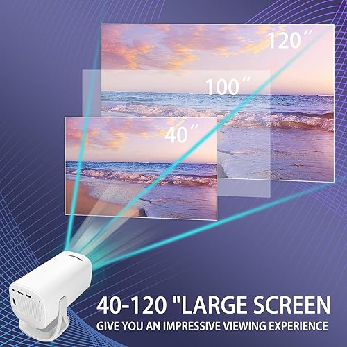 Miniatura 5 de Mini proyector con WiFi y Bluetooth, proyector inteligente portátil con rotación de 180, proyector de película pequeña 4K 1080P Full HD, compatible