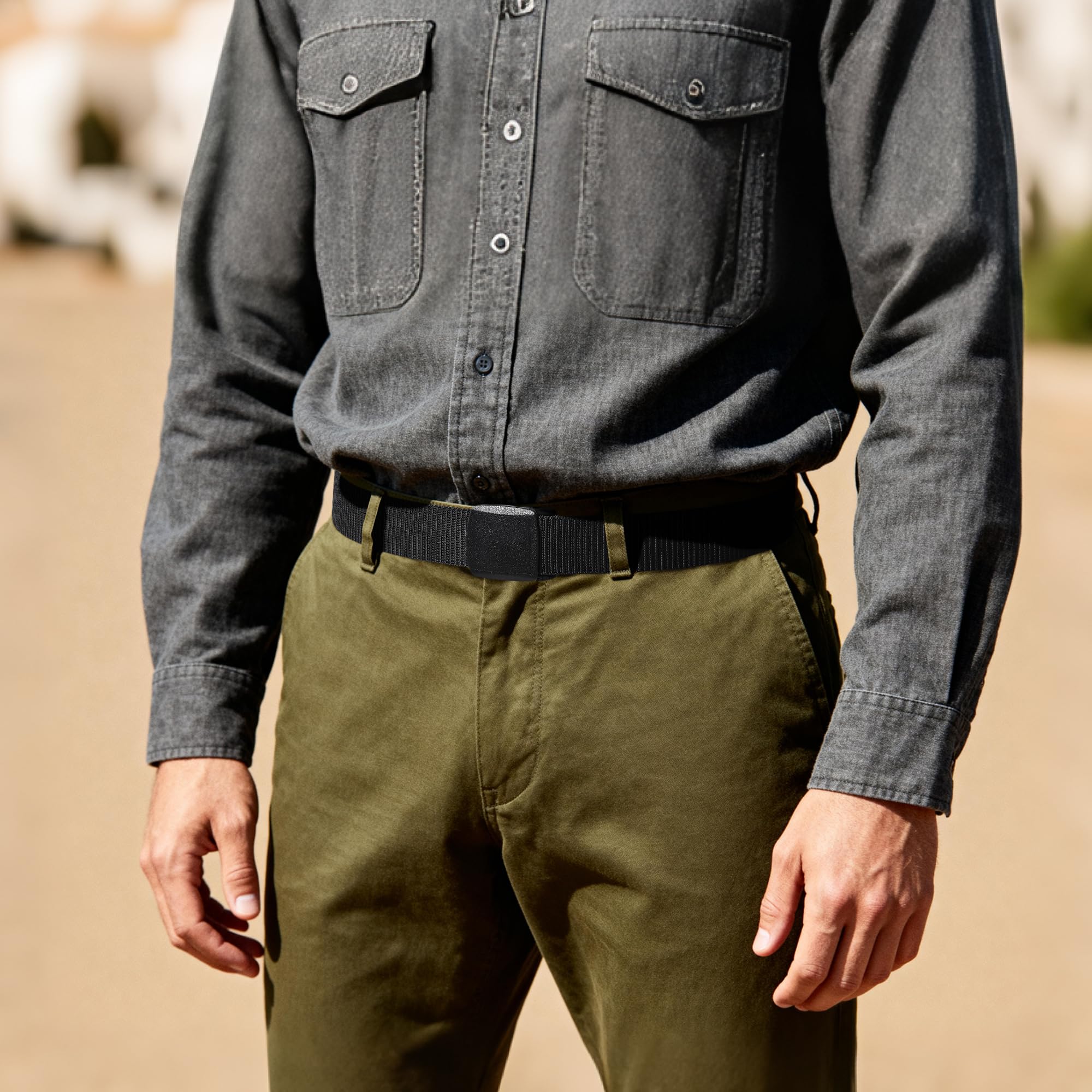 Mile High Life | Nylon Web Belt | Outdoor Military Belt | TSA Safe Buckle Plastic/Metal