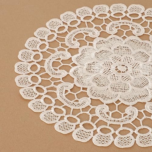 Miniatura 6 de 8 manteles individuales de encaje de algodón de 6 pulgadas, hechos a mano, hechos a mano, manteles individuales redondos de encaje, manteles
