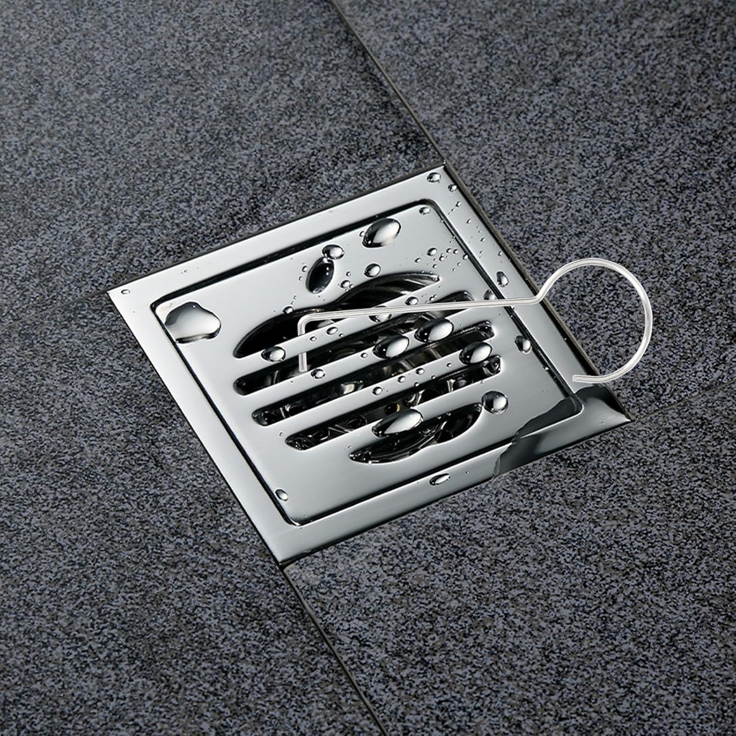 2 Pack Stainless Steel Drain Key Lifting Hook Anti-Rust Sewer Dredging Tool for Floor Drain Cover