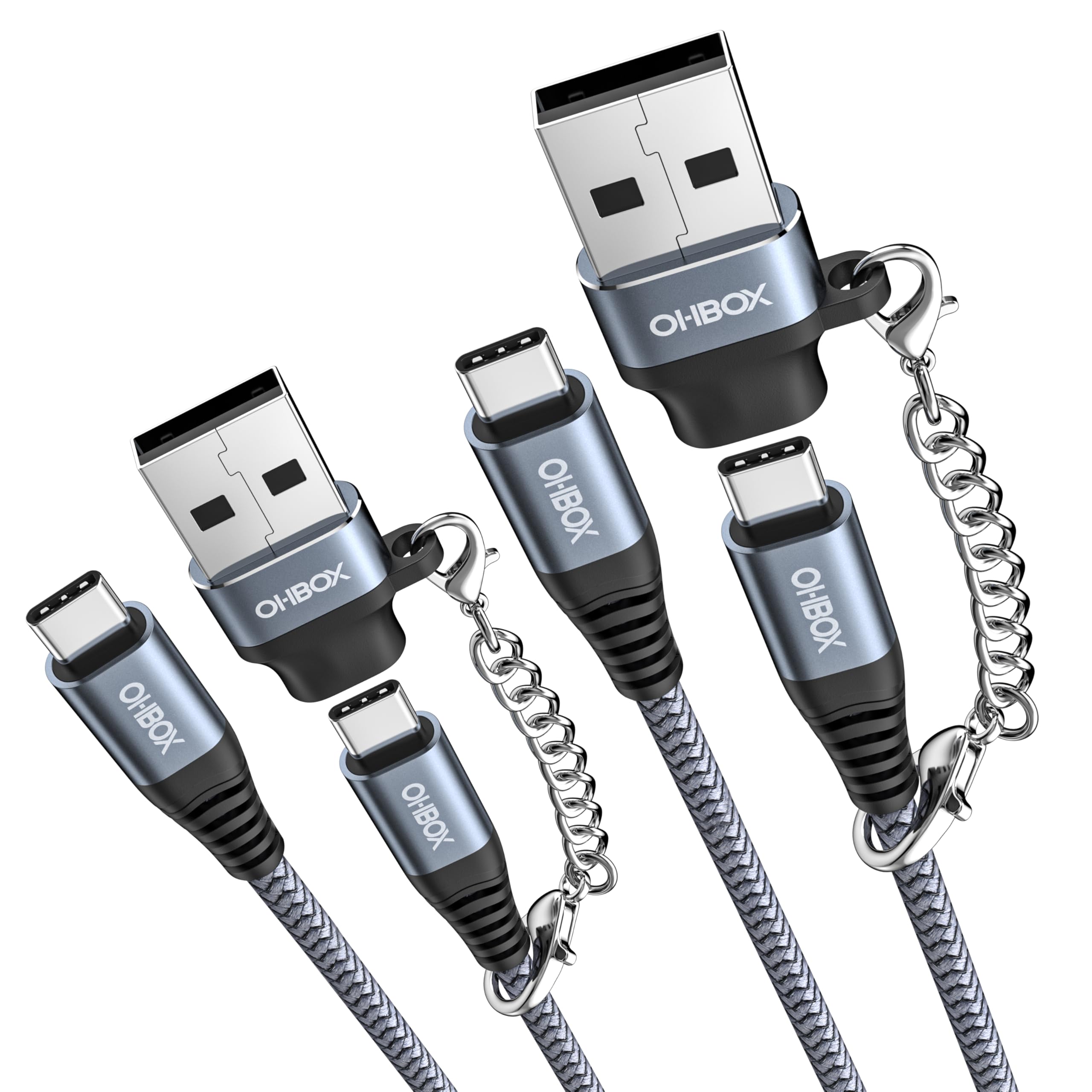 USB A to USB C Cable 6FT 2Pack USB C Cable iPhone 17 Charger Cord Compatible with iPhone17 16 15 Pro Plus Pro Max Samsung LG with USB C Female to USB A Male Adapter