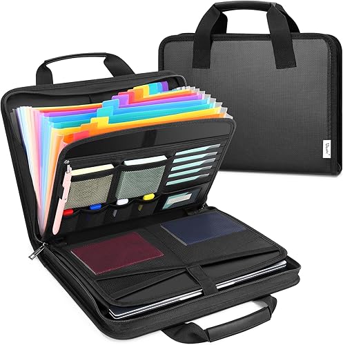 Miniatura 1 de Uquelic Estuche de almacenamiento de archivos ignífugo, fibra de vidrio recubierta de silicona, resistente al agua con cremallera y asa, carpeta de