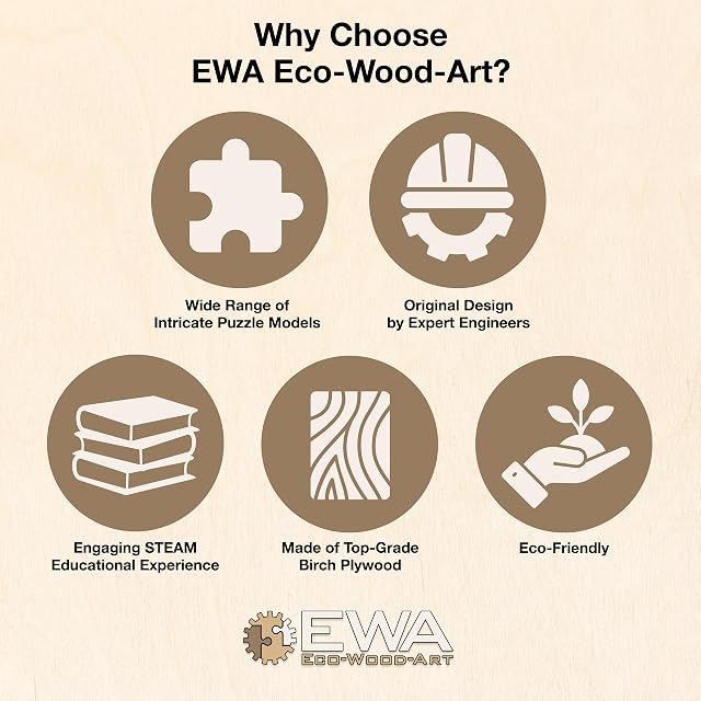 Foto 7 de 8 de EWA Eco-Wood-Art - BELAZ 75600 - Rompecabezas mecánico 3D de Madera - Rompecabezas para Adultos y Adolescentes