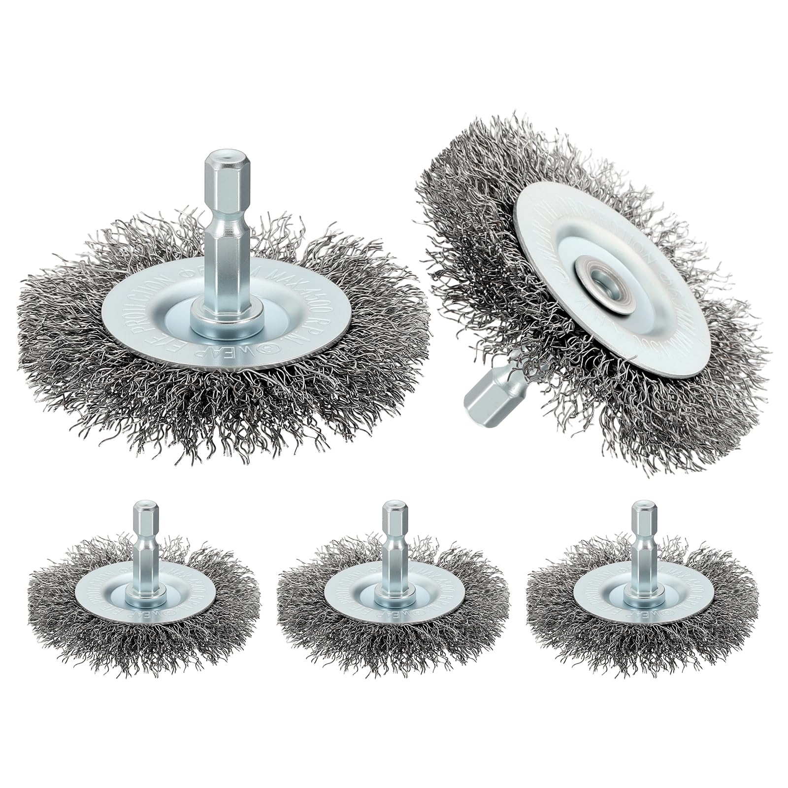 Photo 1 of BOLTALIVON Wire Brush for Drill (2"/50mm) 10Pack, Crimping Steel Wire 0.012" (Carbon Steel) Wire Brush Drill Attachment with 1/4" Hex Shank - for Rust, Cleaning, Deburring on Cast Iron