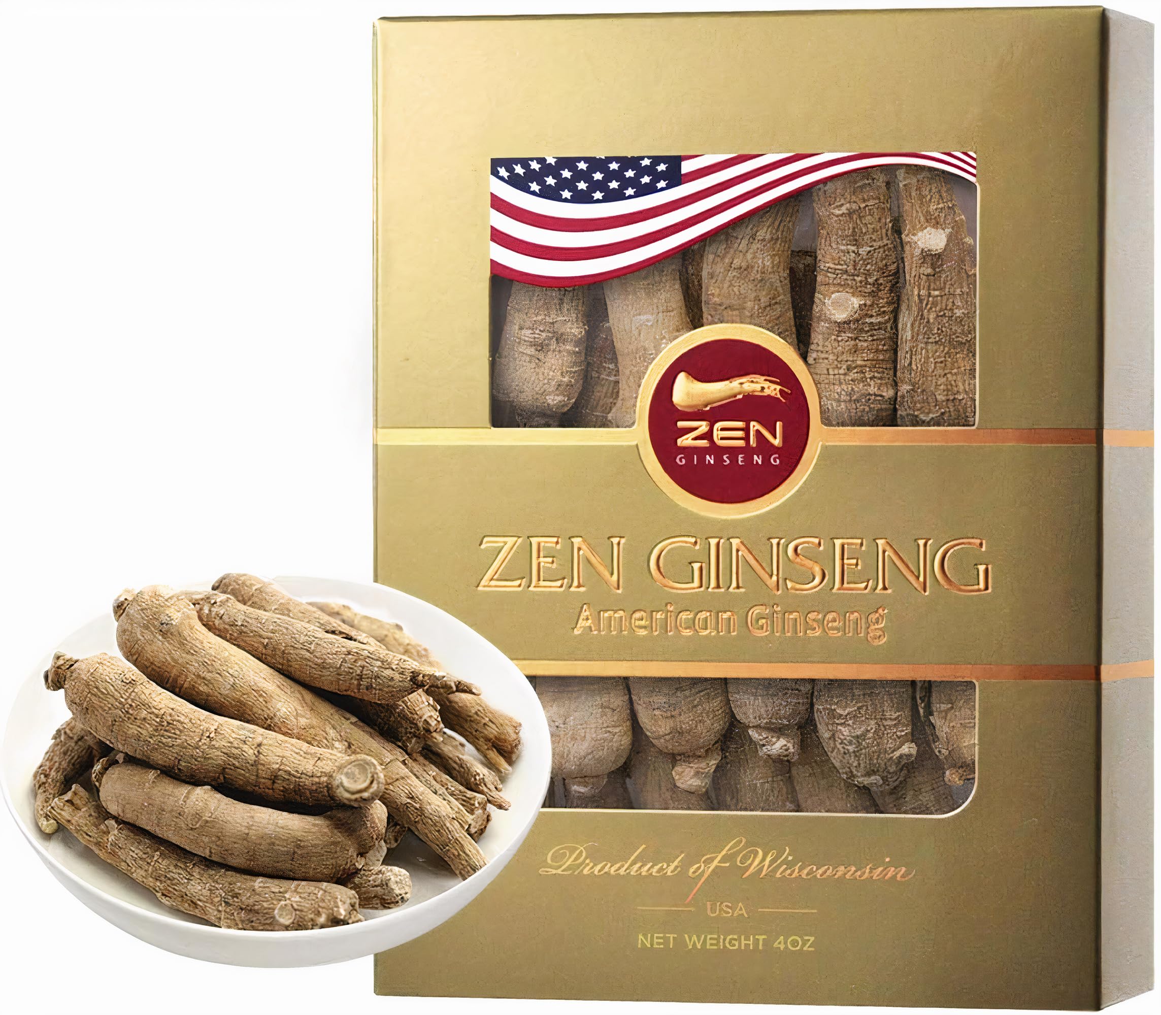 - 1 Box of American Wisconsin Ginseng Super Long Jumbo Root (4oz) Performance & Mental Health for Men & Women