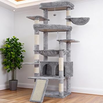 Heybly Tall Cat Tree for Large Cat, 191cm Multi-Level Cat Tower HCT038W