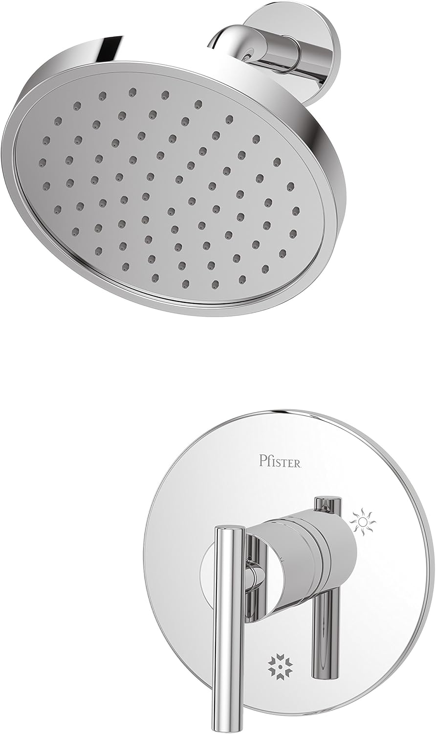 Polished Chrome Wall Mounted Rain Shower Faucet Set