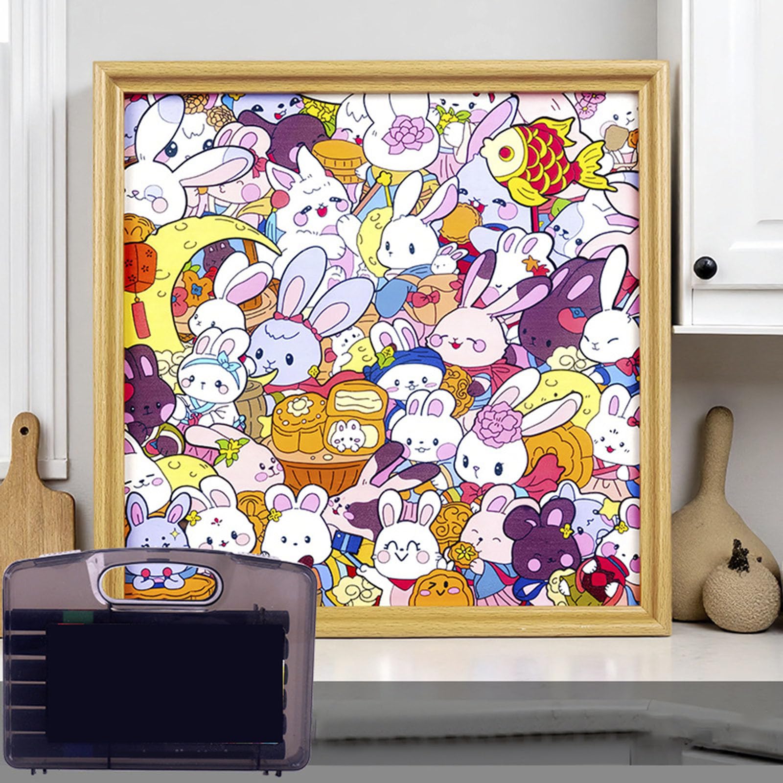 Puzzle Hasenförmiges Holzpuzzle, niedliches hasenförmiges Holzpuzzle Selbstbemalen, Bunte Hasenpuzzles für Kinder und Erwachsene, Weihnachten, Geburtstag, Ostern (6 ml)